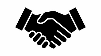 Obraz premium Handshake Silhouette Icon - Business Partnership and Agreement Concept