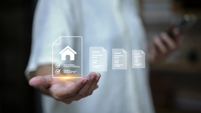 Digital Home Loan Application and Mortgage Document Approval Concept