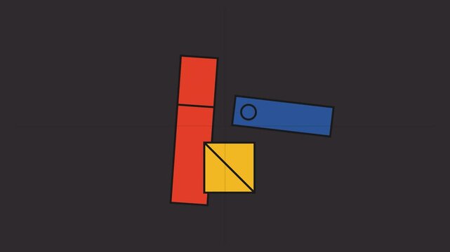 Minimalist Bauhaus Style Abstract Geometric Composition Illustration