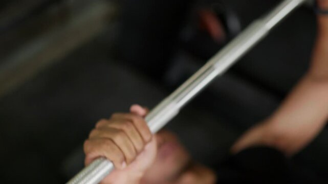 Strength training workout gym fitness session indoor low angle building muscle and endurance