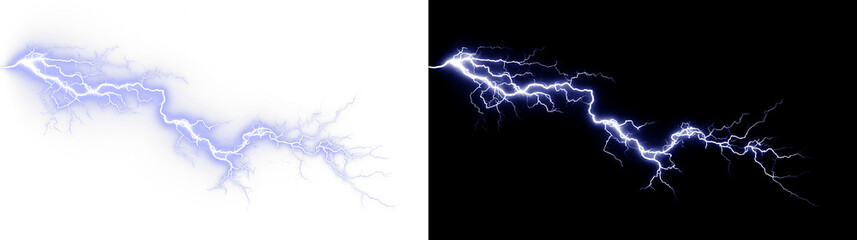 Electric lightning png overlay with bright arcs, colourful sparks © KETRIN