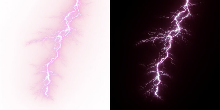 Electric lightning png overlay with bright arcs, colourful sparks