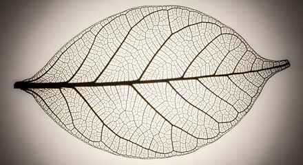 Obraz premium Macro Leaf Skeleton with Intricate Vein Pattern for Botanical Background and Natural Texture Design