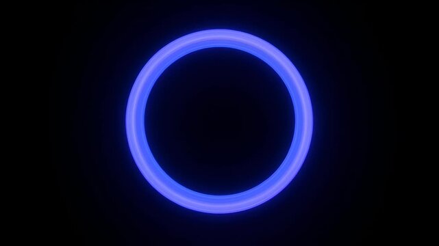 Blue neon circle ring glow abstract dark background minimal design with glowing blue ring dark background abstract neon circle vibrant light trail empty center copy space simple luminous halo effect