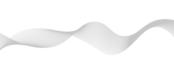 Fototapeta premium PrintAbstract wave element for design. Digital frequency track equalizer. Stylized line art background. Vector illustration. Wave with lines created using blend tool. Curved wavy line, smooth stripe.