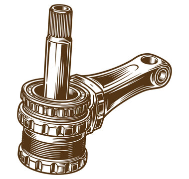 Universal joint or crosshead mechanical component with shaft and yoke for torque transmission in vehicles