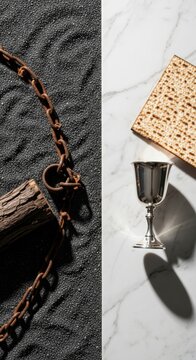 Passover Seder plate with charoset wine.