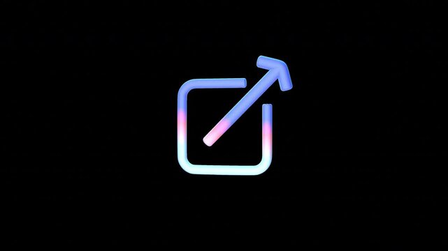 A stylized icon featuring a square with an arrow pointing upwards and outwards, representing sharing.
