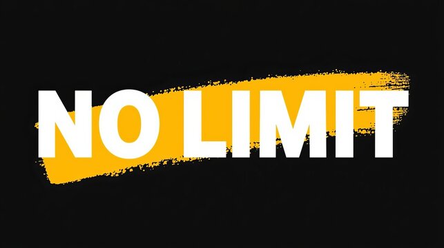no limit motivational typography poster with yellow brush stroke