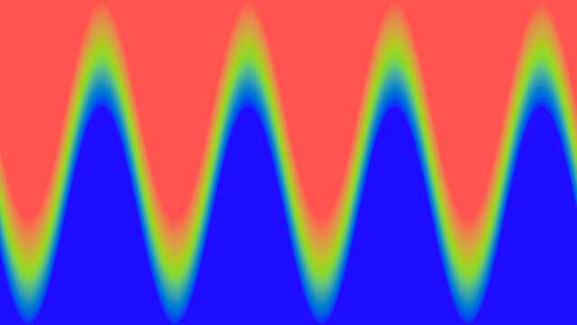 Abstract colorful wavy gradient background with red blue yellow green sinusoidal pattern resembling modern artistic waveform