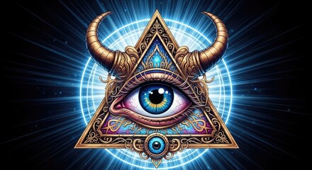Naklejka premium The all seeing eye of the illuminati symbolism mystery and hidden knowledge unveiled