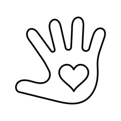 Obraz premium Child care icon. Healthcare and pediatrics line symbol. Black and white.
