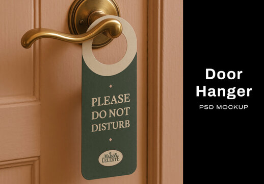 Elegant Door Hanger Mockup Design PSD