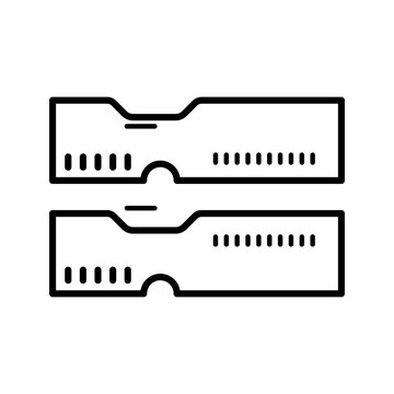 Ram module icon. Technology and computer hardware line symbol. Black and white.