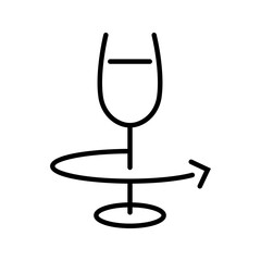 Fototapeta premium Wine glass icon. Food and wine line symbol. Black and white.
