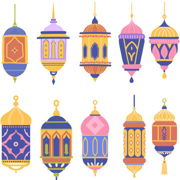 Islamic Lantern Vector Set for Ramadan and Eid, Islamic Lantern Illustration Set