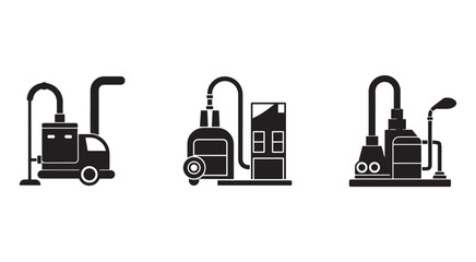 Obraz premium Industrial vacuum cleaners with different designs and attachments for various cleaning tasks and applications
