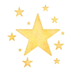 Fototapeta premium 星イラスト 水彩画8