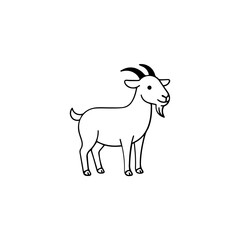 Fototapeta premium Simple black and white goat illustration.