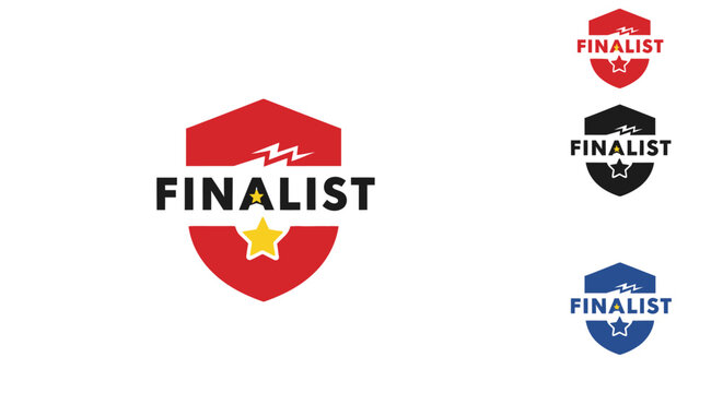 Collection of finalist logos and badges.