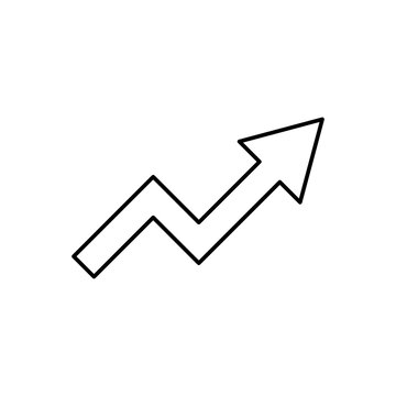 Single arrow showing upward trend and progress, indicating growth