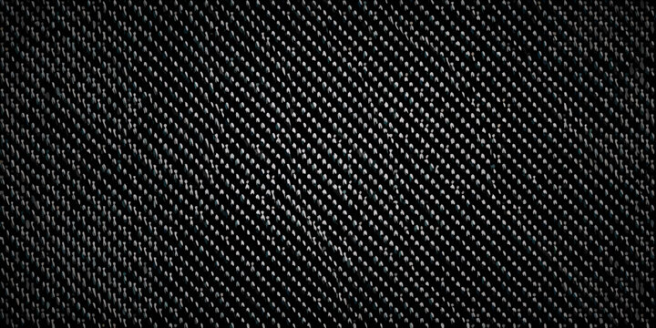 Close up of a dark textured fabric with a repeating diagonal pattern