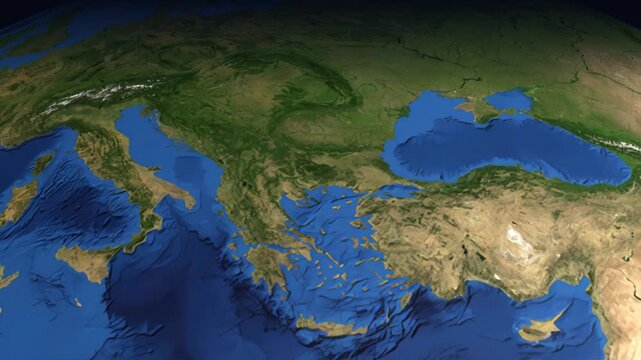 Animated Flight Path from Rome Italy to Doha Qatar on World Map