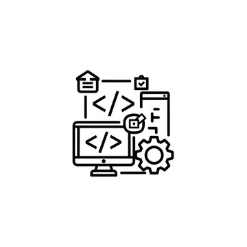Modern Software Development Coding and Programming Concepts Illustration