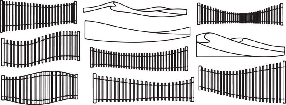 Comparison of linear and curved wave patterns in a fluid dynamics simulation Vector