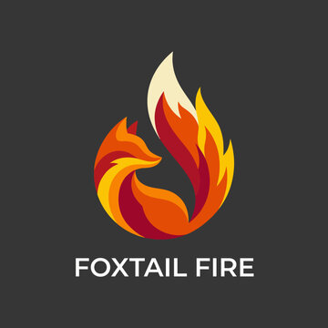 An imaginative logo featuring a stylized fox formed by flames, representing creativity, transformation, and dynamic qualities in a visually striking design.
