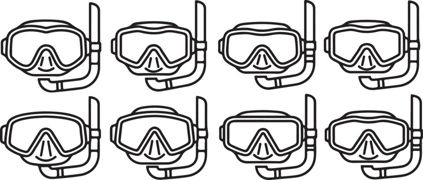 Abstract line drawings of a single human figure in various poses Vector