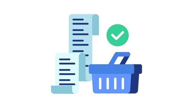Online shopping order confirmation checkmark animation