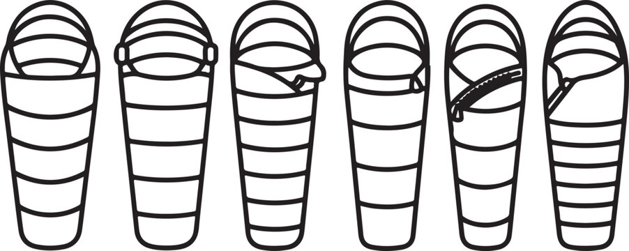Side view diagram of six different car tire tread patterns Vector