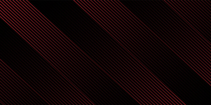 Red and black vector 3d futuristic tech glow and shinning line simple modern abstract banner. Vector