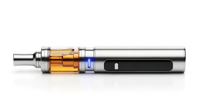 Electronic Cigarette Isolated on White Background Smoking Device Product
