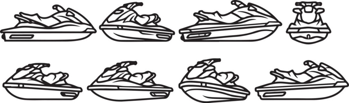 Illustration of waves with varying crest shapes and foam patterns Vector