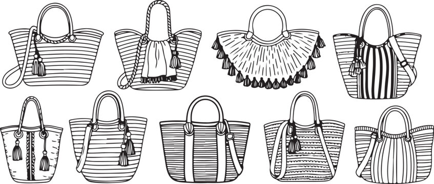 Vintage illustrations of various antique metal mugs and cups Vector