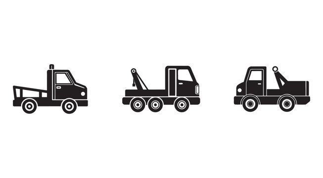 Tow trucks in different styles and designs for transportation and recovery services  various types of tow trucks