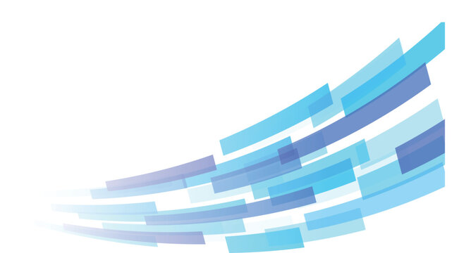 四角いラインの流線背景（鮮やかブルー）