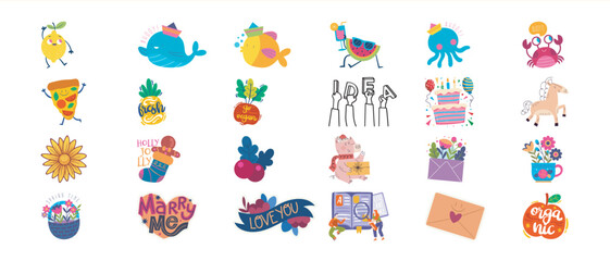 Fototapeta premium Collection of Cute and Whimsical Cartoon