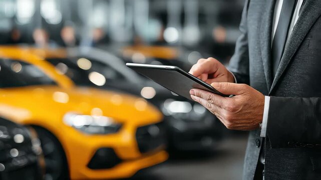 Exploring modern car dealerships with advanced technology at hand