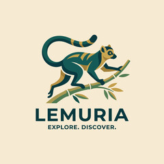 This image showcases a playful lemur climbing on a bamboo branch, embodying exploration and discovery, ideal for brands promoting adventure or wildlife conservation. © Xiaoling