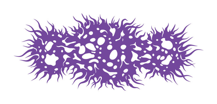 Purple death metal logo element, aggressive slam metal font style, organic splatter texture for heavy music branding, dark aesthetic vector graphic