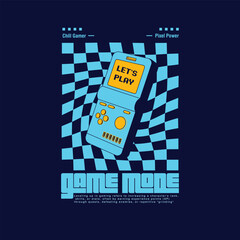 Game Mode retro vintage game pad vector illustration poster © Saranya