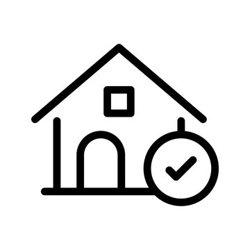 Trusted verified property icon modern real estate approval, secure listing and authenticated ownership concept visual