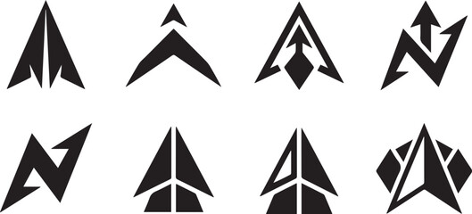 Obraz premium Abstract Food Delivery Arrow and Fast Service Navigation Icon Set