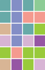 Obraz premium Colorful pastel squares pattern on white background vector graphic