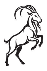 Obraz premium horned goat logo symbol icon