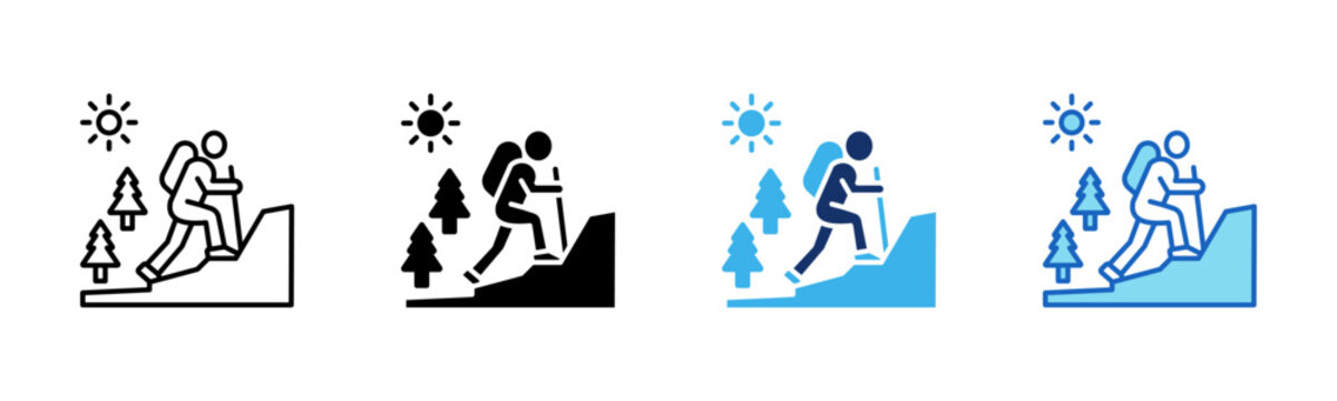 Trekker icon set multiple style collection