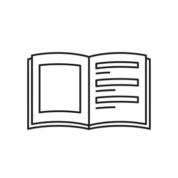 Open Book with Text Pages for Reading or Study Concept